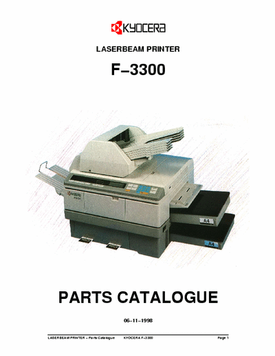 Kyocera F-3300 F−3300
LASERBEAM PRINTER Parts Catalogue